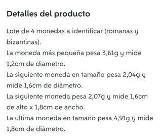 Monedas romanas y bizantinas a identificar.