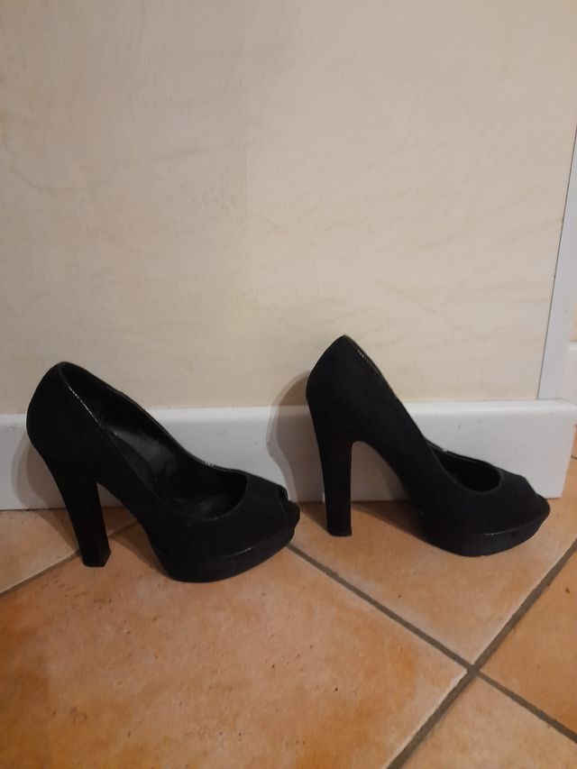 Décolleté nere tacco 12 e zeppa