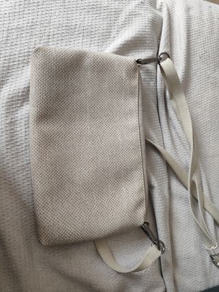 Bolso Babau Beige con dos asas una cruda y  negra