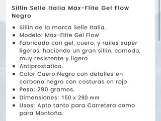 Sillín Selle Italia Max Lite Gel Flow