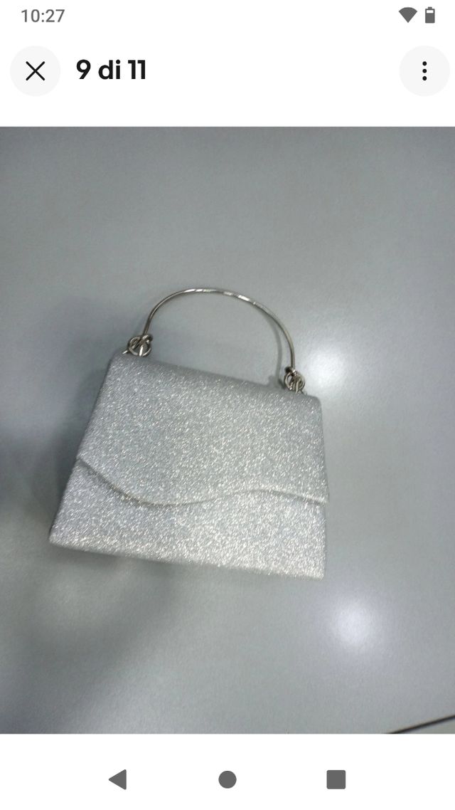 purpurina bolsa de mano plateada
