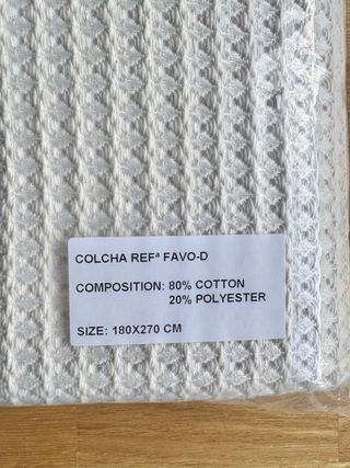 Colcha algodón crema 180x270cm