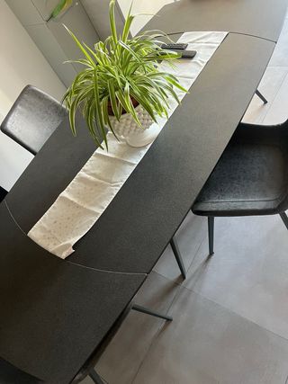 Tavolo allungabile ovale - Gres antracite