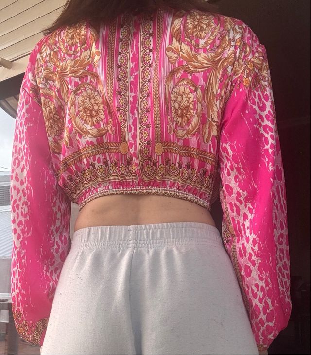 2 Blusas manga globo cropped T.S