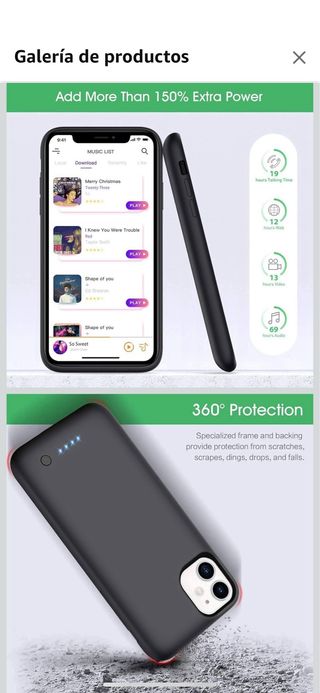 Funda batería iPhone 11 - 6800 mAh