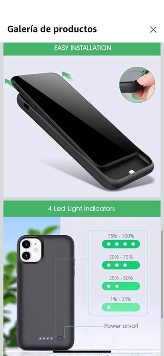 Funda batería iPhone 11 - 6800 mAh