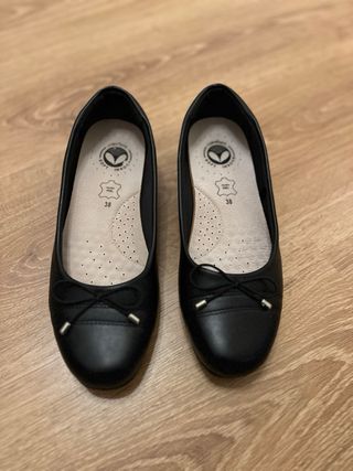 Bailarinas Comfeet negras, talla 38