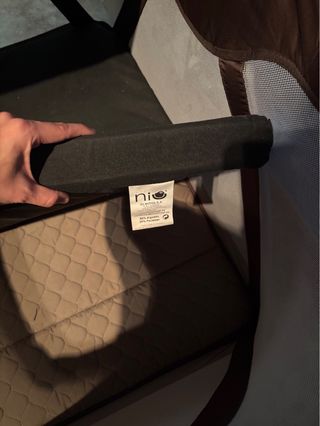 Cuna viaje Nuna Sena marrón + gimnasio madera bebe