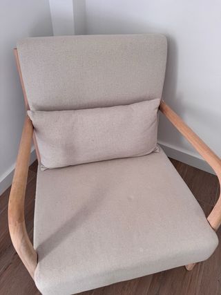 Butaca beige madera - Cómoda