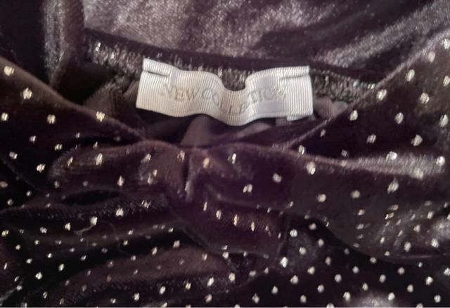 Vestito velluto nero spacco strass