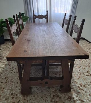 Mesa comedor madera - 6 sillas