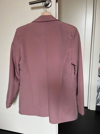 tailleur con pantalone e Blazer rosa Made in Italy