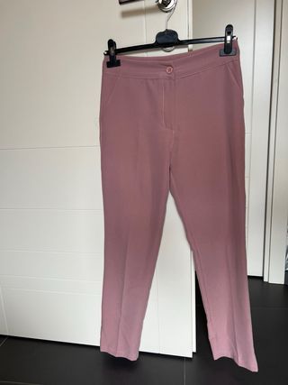 tailleur con pantalone e Blazer rosa Made in Italy