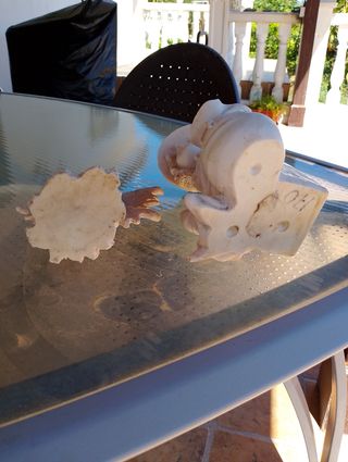 2 statue in gesso bianco