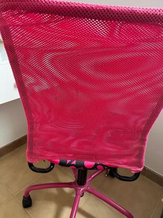 Silla giratoria y elevable, infantil, rosa y negra