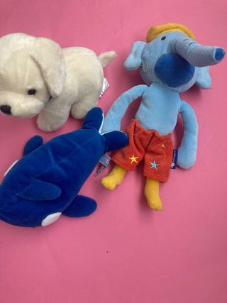 Imaginarium 3 peluches ,Perro Elefante, Ballena