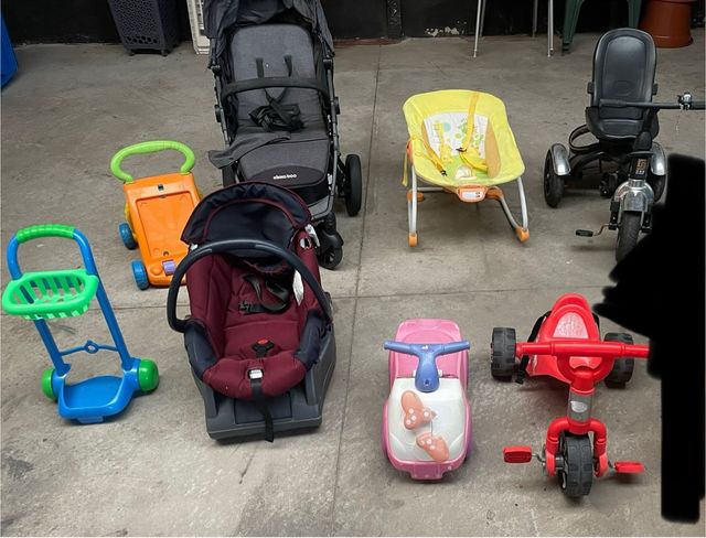 Silla paseo+coche+juguetes bebé