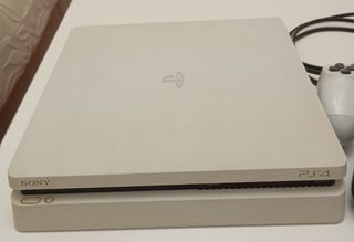 PS4 (PlayStation 4) Slim Blanca - 2 mandos