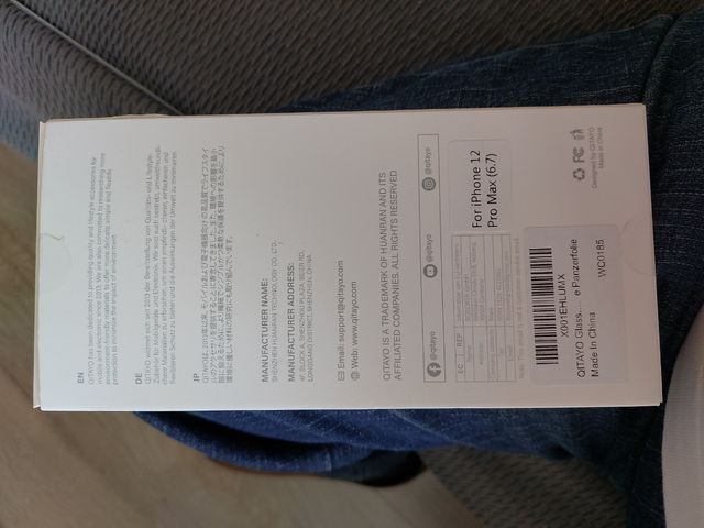 Protector Pantalla iPhone 12/Pro Max (6.7") QITAYO