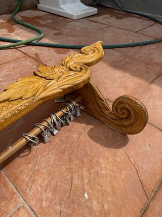 Soporte Cortinas Artesanal de Madera Roble