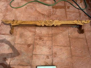 Soporte Cortinas Artesanal de Madera Roble