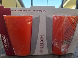 Omada coppia di tazze mug  300ml senza  BPA aranci