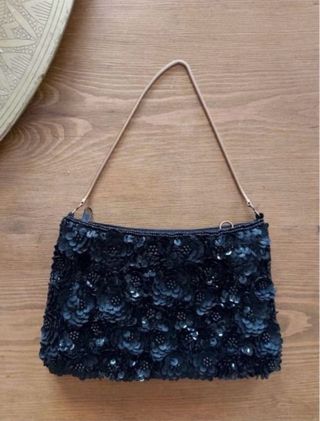 Bolso negro lentejuelas fiesta