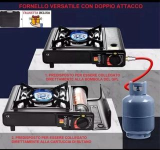 2 fornelli a gas portatile accensione elettronica