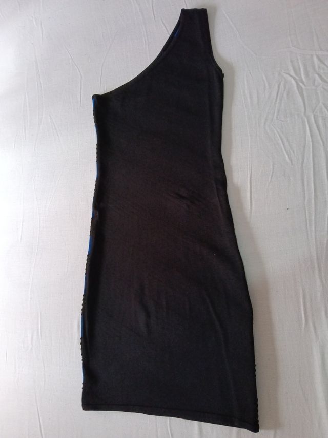 Vestido azul y negro