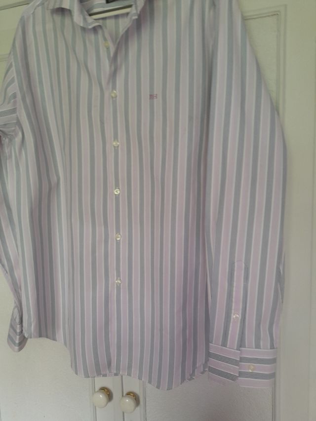 Camisa Pedro del Hierro rayas gris-rosa