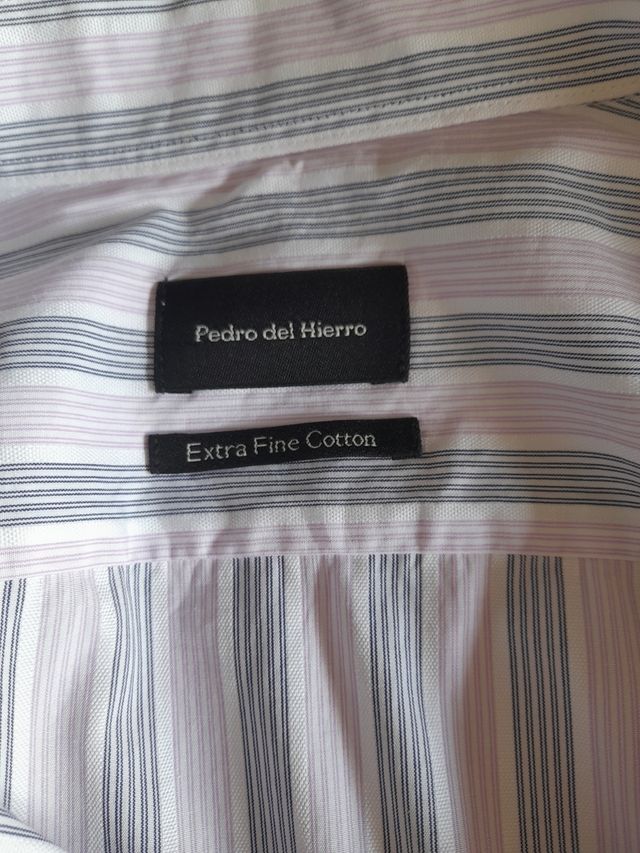 Camisa Pedro del Hierro rayas gris-rosa
