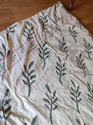 Dos edredones beige y verde - algodón