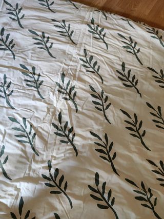 Dos edredones beige y verde - algodón