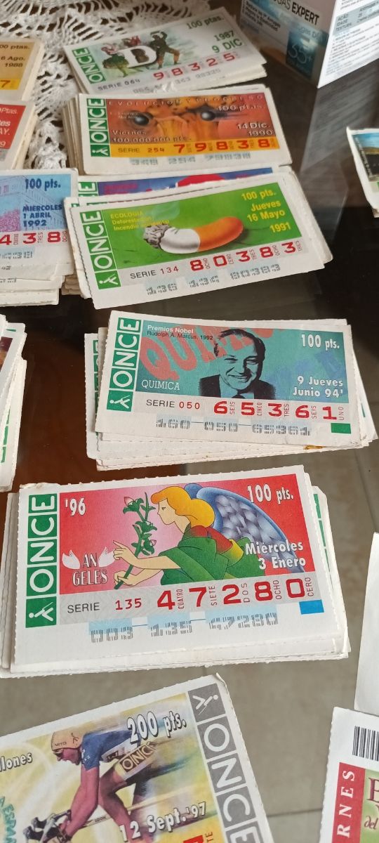 Lotería ONCE antigua: cupones