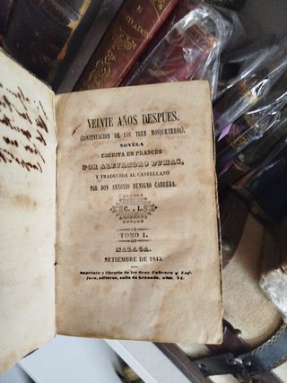 Libro antiguo continuación los 3 mosqueteros