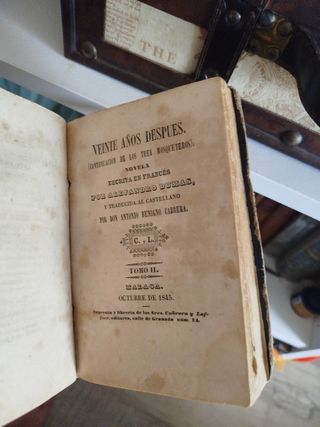 Libro antiguo continuación los 3 mosqueteros