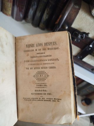Libro antiguo continuación los 3 mosqueteros
