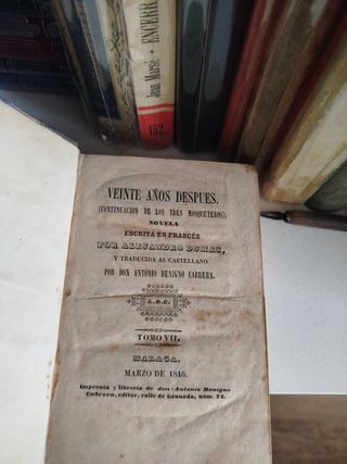 Libro antiguo continuación los 3 mosqueteros