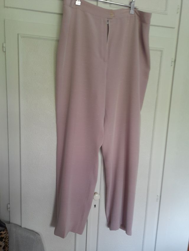 Pantalón recto mujer rosa palo