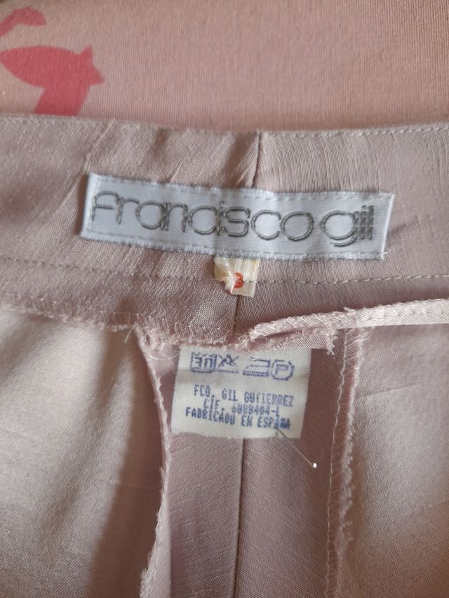 Pantalón recto mujer rosa palo