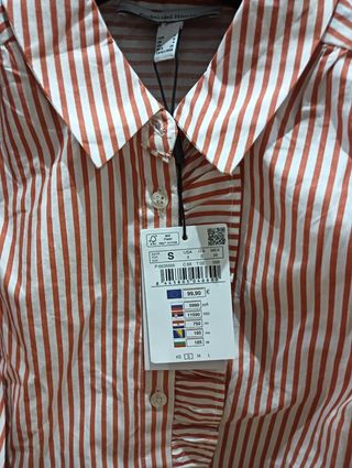 Camisa Pedro del Hierro rayas color teja y Blanco 