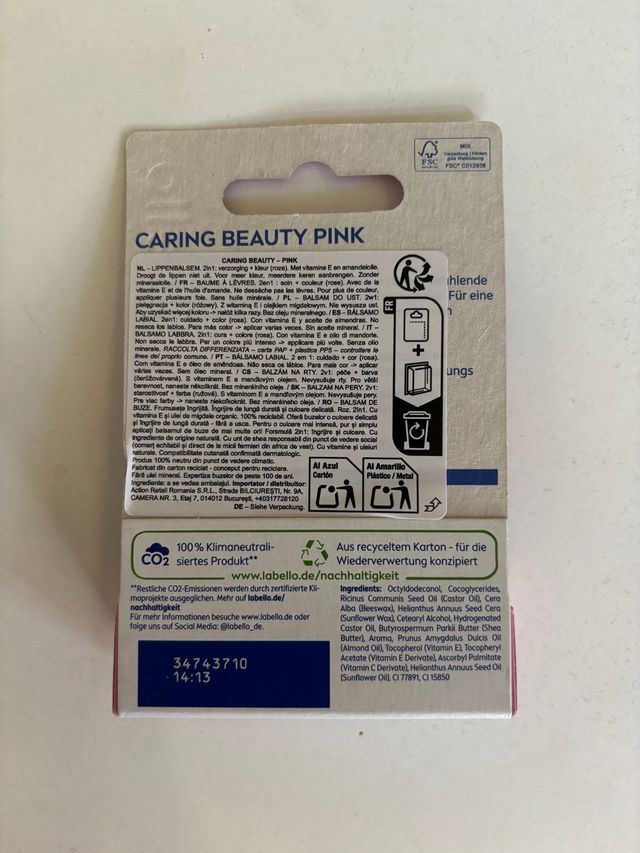 Labello Caring Beauty - Rossetto Pink