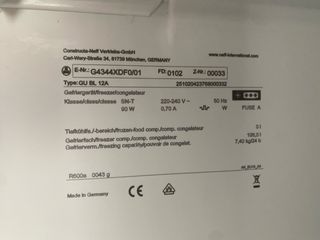 Congelador integrable bajo encimera