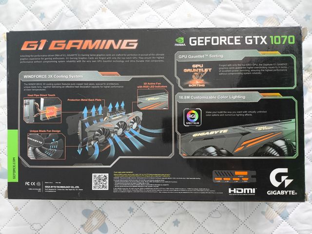 CAJA GRÁFICA GTX 1070 G1 GAMING OC