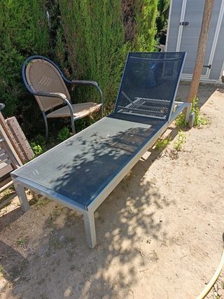 Tumbona gris metal - Hamaca exterior