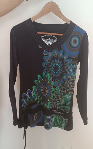 Camiseta Desigual flores azul-verde