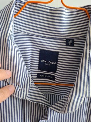Camicia uomo Dan John puro cotone righe blu
