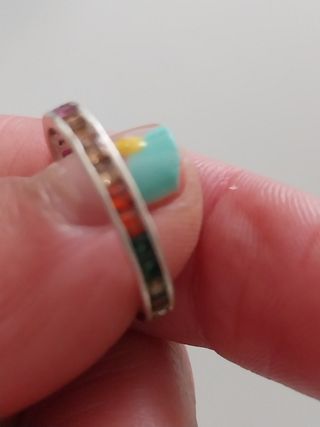 Anillo plata multicolor