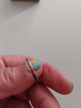 Anillo plata multicolor