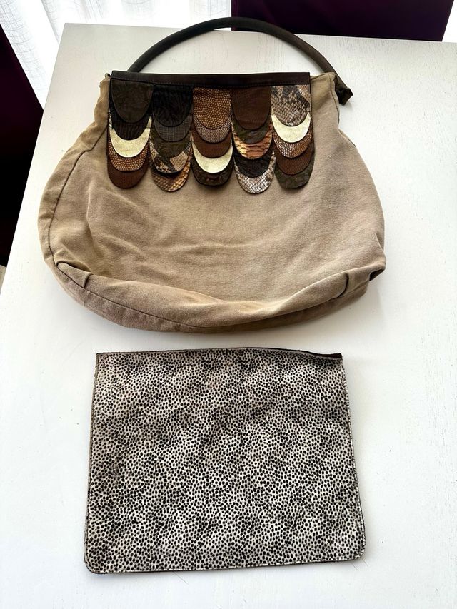 Bolso piel con solapas intercambiables